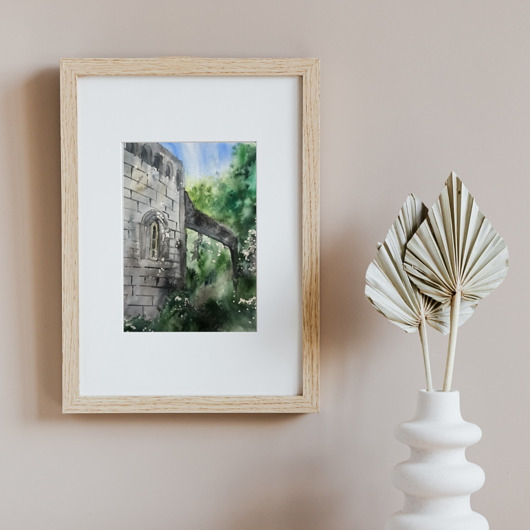 obrazy WYPRZEDAŻ SZTUKI! Akwarela Ruiny oryginalny obraz 300g 21x30 cm