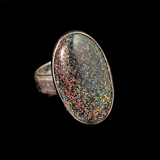 pierścionki srebrne Pierścionek galaktyka- Matrix opal