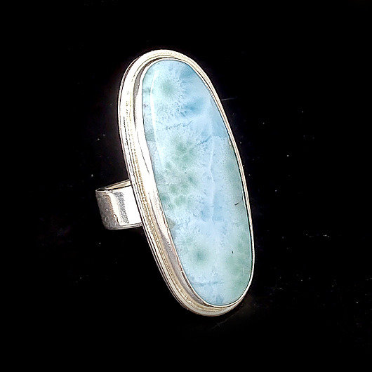 pierścionki srebrne Larimar