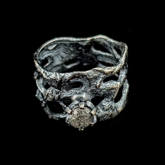 pierścionki srebrne Pierścionek Raw diamond