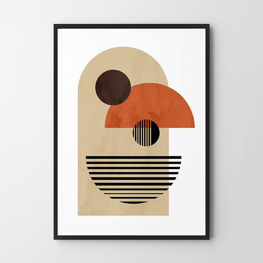 plakaty Plakat Beżowa geometria v2