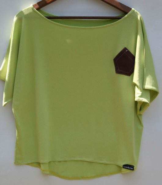 Pistacjowy T-shirt oversize Lambear