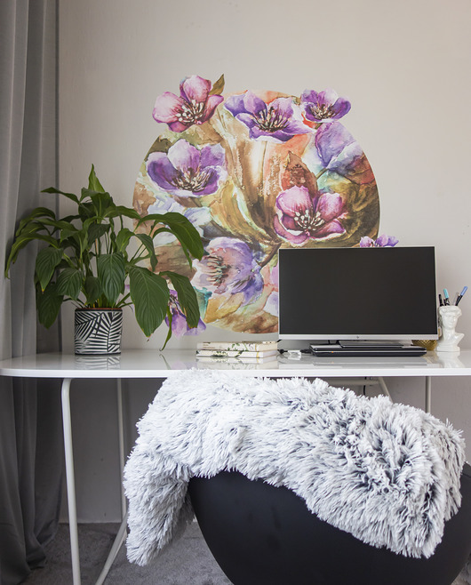 tapety i naklejki ścienne Naklejka na ścianę w kwiaty FLOROUND BELL