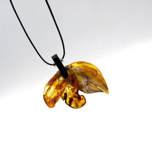 Bursztynowo - drewniany unikatowy wisior AmberTree