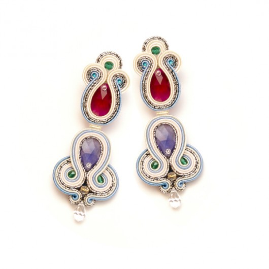 Kolczyki kryształ Swarovski Ruby Tanzanite maanuela