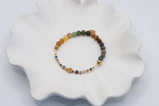 bransoletki z kamieni naturalnych Bransoletka z Jaspisem Obsydianem i Labradorytem