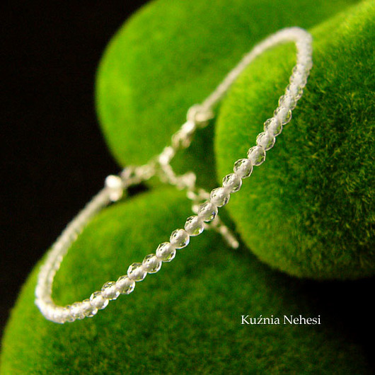 bransoletki z kamieni naturalnych Bransoleta Ice - Kryształ Górski 2 mm