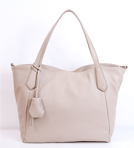 Torba skórzana z odpinanym paskiem Light Beige. Vera Bags