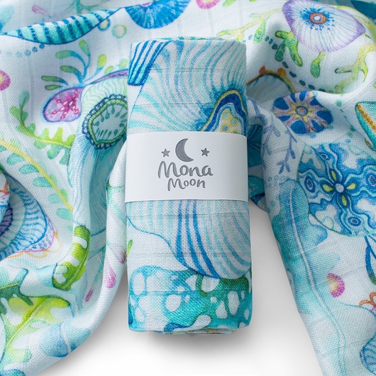 Pieluszka Bambusowa - Algi Light Blue monamoon