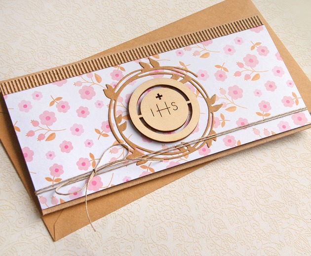 kartki na komunię Kartka-kopertówka komunijna RADOSNA