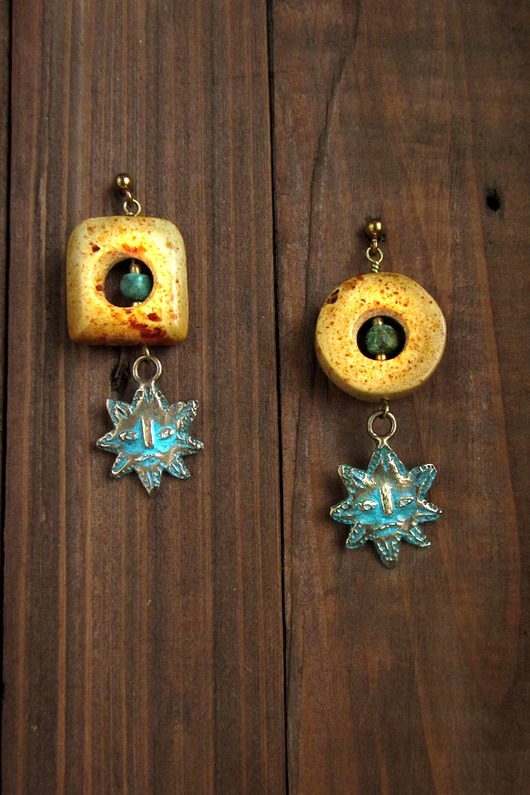 kolczyki z kamieniami Kolczyki Promień Słońca