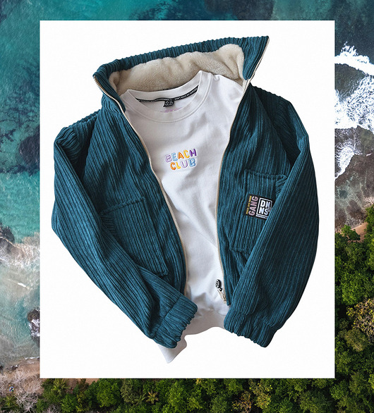 kurtki damskie Sztruksowa Kurtka Teddy Jungle Green