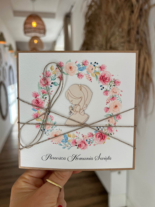kartki na komunię Najpiękniejsza ręcznie robiona kartka komunijna, prezent