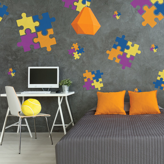 naklejki ścienne do pokoju dziecka SZABLONY MALARSKIE WIELOKROTNE 5 szt. // PUZZLE