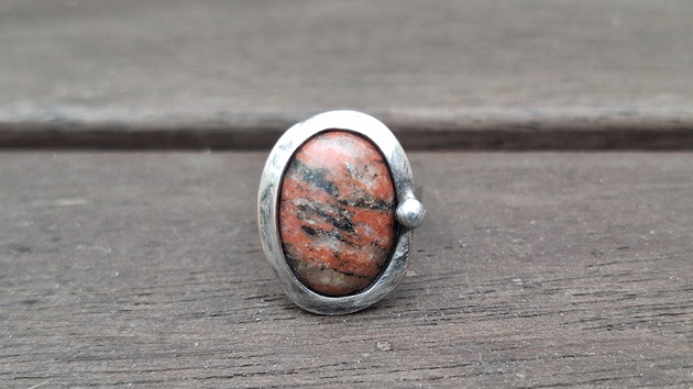 pierścionki - różne Jaspis - pierścionek regulowany