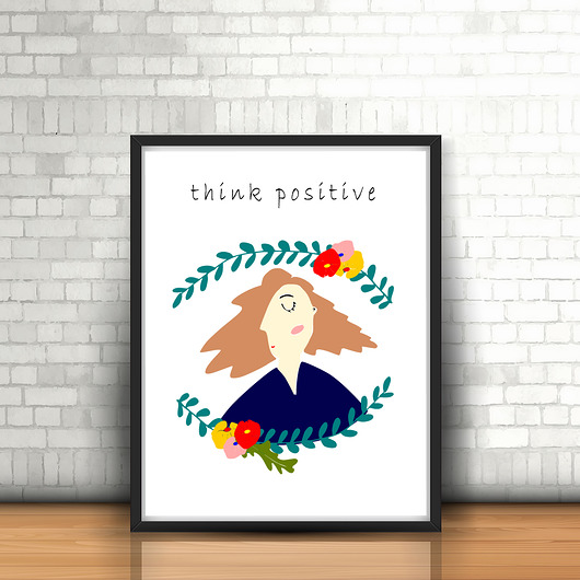 plakat think positive MUKI design