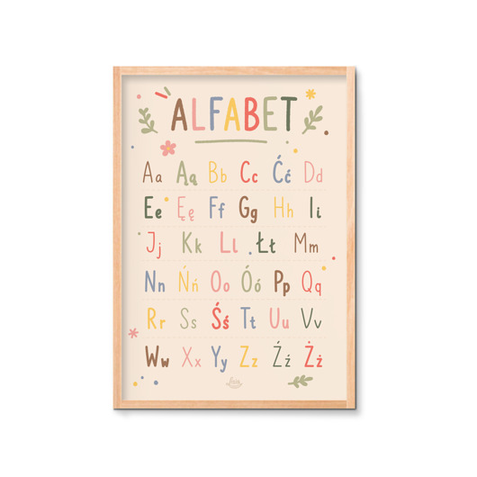 plakaty Alfabet szkolny kolorowy plakat Montessori