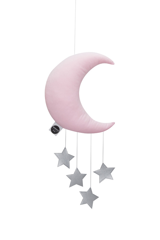 karuzele i girlandy do łóżeczka RÓŻOWY mobil księżyc Velvet