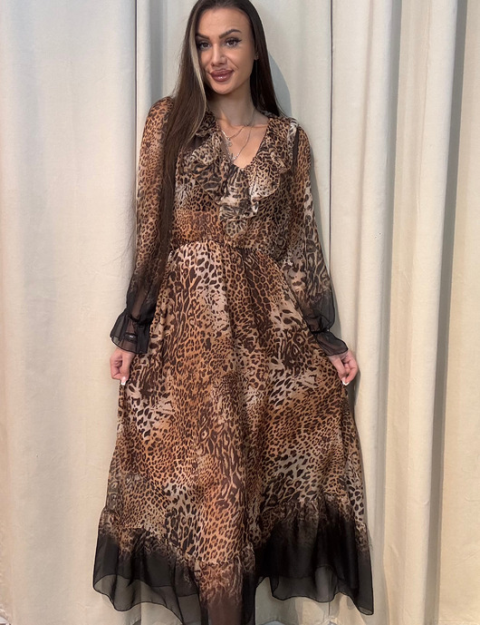 sukienki maxi damskie Sukienka Maxi Leopardo