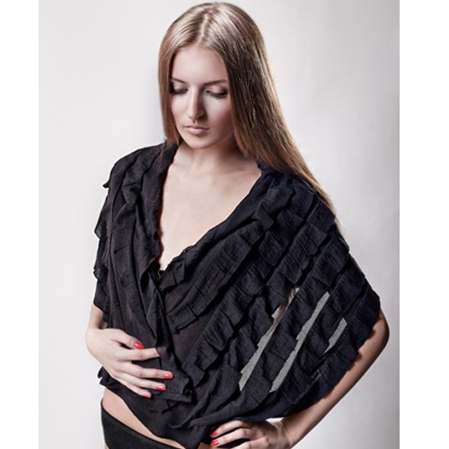  Szal z dzianiny BLACK z kolekcji Luxury dorota woytasiewicz