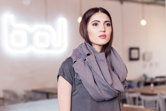 Dzianinowy Szal Etola Pareo z zapięciem Mauve CADOaccessories