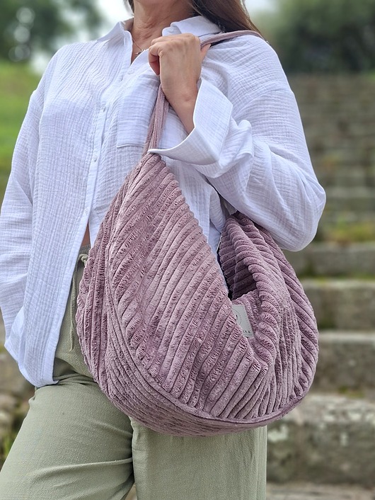 torby na ramię Sztruksowa torba hobo Wrzosowa