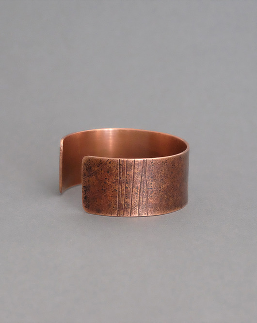 bransoletki wire wrapping Bransoletka miedziana ze żłobieniami