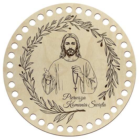 komunia - pozostałe Baza Spód Koszyka na Pieczywo OKRĄG 20cm KOMUNIA do Szydełkowania Sznurka