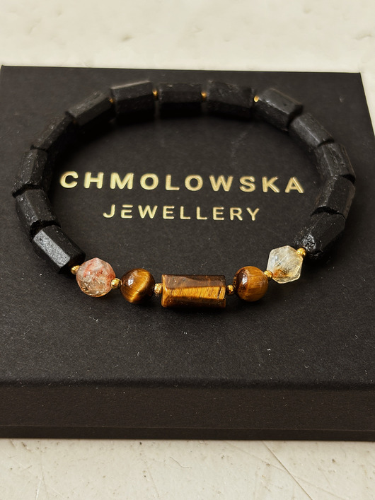 biżuteria męska Bransoletka męska Tygrysie Oko i Cytryn