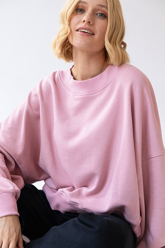 bluza bez kaptura damska Bluza Iconic Jasny Róż