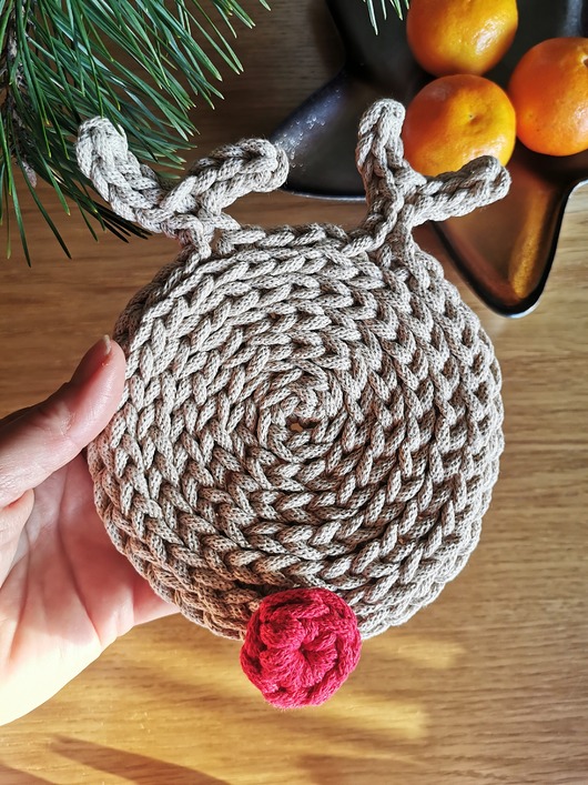 dekoracje świąteczne Bawełniane podkładki renifery 4 szt., urocza ozdoba świąteczna