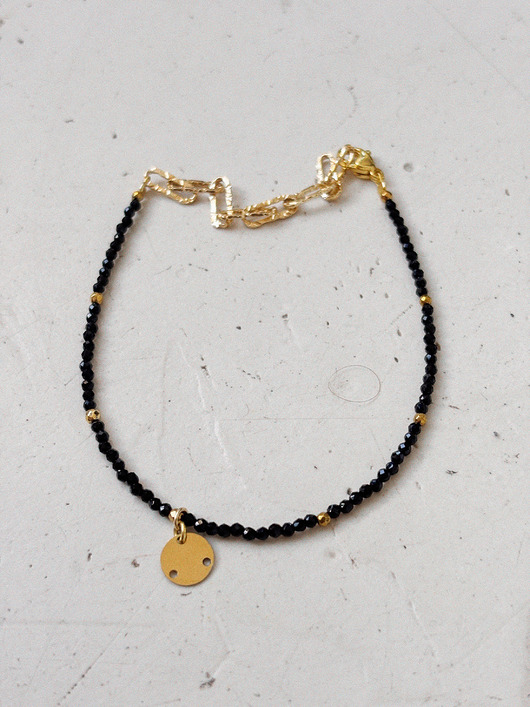 bransoletki z kamieni naturalnych Bransoletka na nogę Onyks