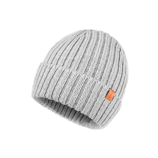 czapki damskie Czapka merino wool prążek szara