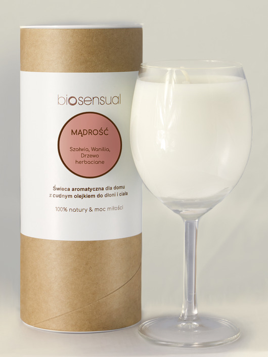 świeczniki i świece Świeca do masażu i aromaterapii MĄDROŚĆ 200g KIELICH