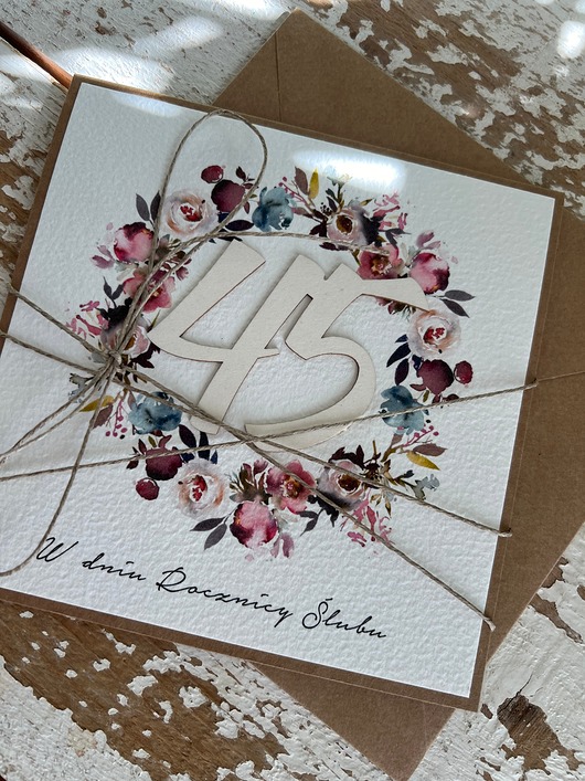 kartki scrapbooking Wyjątkowa kartka z okazji 45 rocznicy ślubu