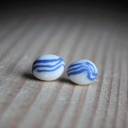 kolczyki ceramiczne PEBBLE/stal chirurgiczna/