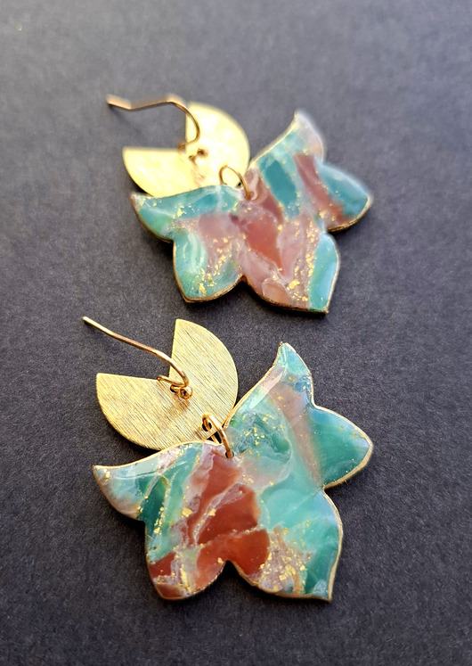 kolczyki z masy plastycznej Kolczyki słoneczne ogrody no5