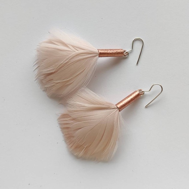 kolczyki z piórami PIÓRKO kolczyki