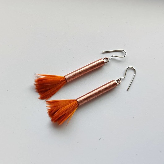 kolczyki z piórami PIÓRKO kolczyki