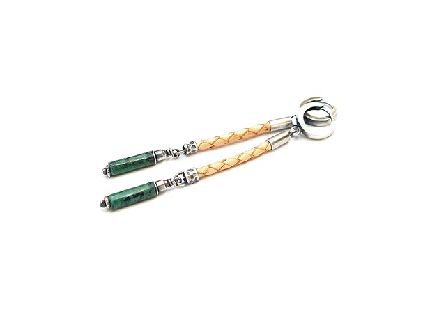 kolczyki wire wrapping Turkusowe wałeczki vol. 3  - kolczyki