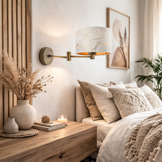 kinkiety Kinkiet w stylu glamour BRAGE MARMUR