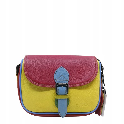 torby na ramię Listonoszka torebka damska skóra naturalna kolorowa oryginalna OLIVKA