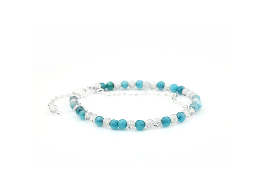 Bransoletka Jadeit&Kryształ Górski srebro Brazi Druse Jewelry