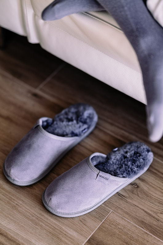 buty męskie Miękkie stylowe męskie kapcie ze skóry Vanuba