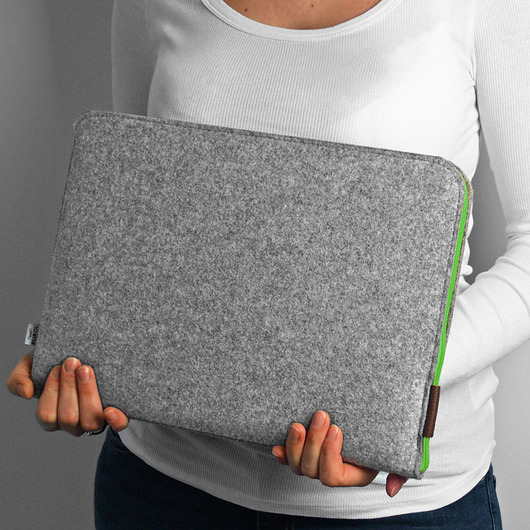 POKROWIEC NA LAPTOPA szary zielony zamek purol design