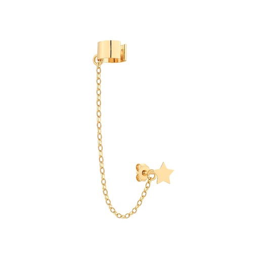 nausznice Złota nausznica z łańcuszkiem i gwiazdką