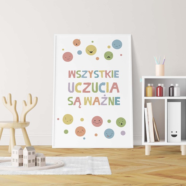 obrazy i plakaty do pokoju dziecięcego WSZYSTKIE UCZUCIA SĄ WAŻNE - plakat A3