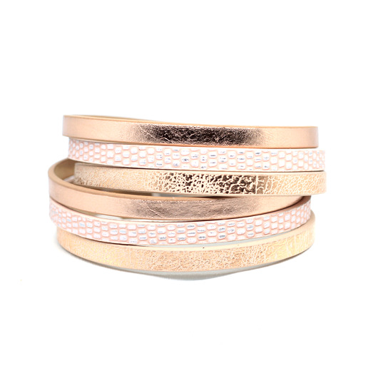 Bransoletka rzemienie Fun pastelowy łosoś KociokwikJewelry