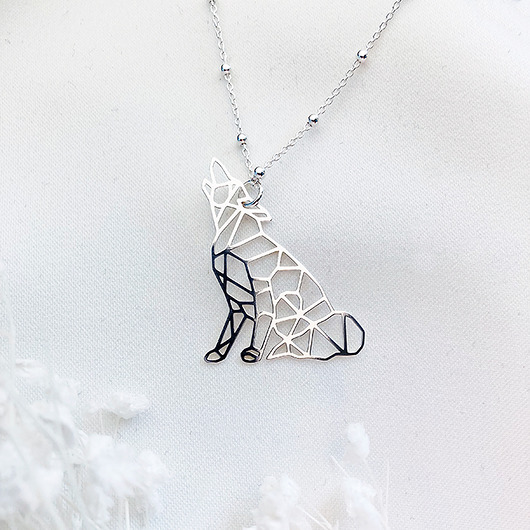 srebrne naszyjniki NASZYJNIK wilk, srebrny wilczek