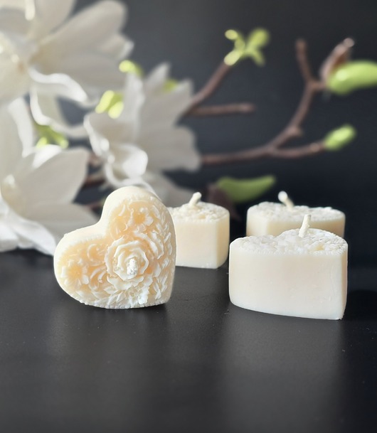 świeczniki i świece Świeca - mini serduszko kwiat